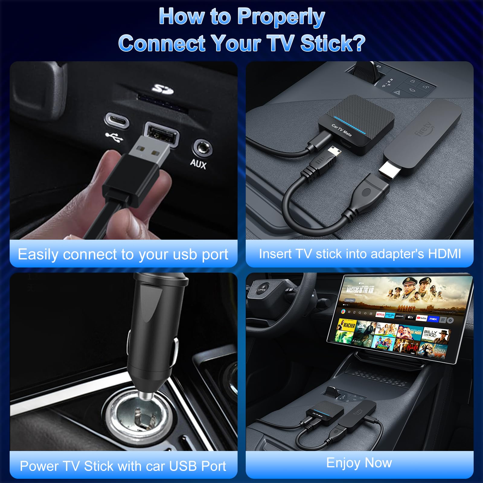 ottcast Car TV Mateプラスfire TV stick Amazon.com: 2 in 1 Car TV Mate Pro & Wireless CarPlay Adapter for
